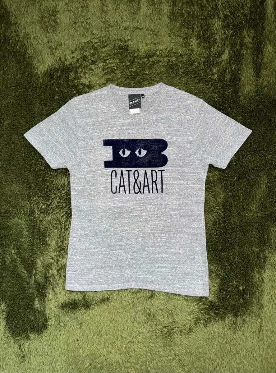 M BEAMS T ビームス キャット アンド アート 텍스쳐드 プリント Tシャツ