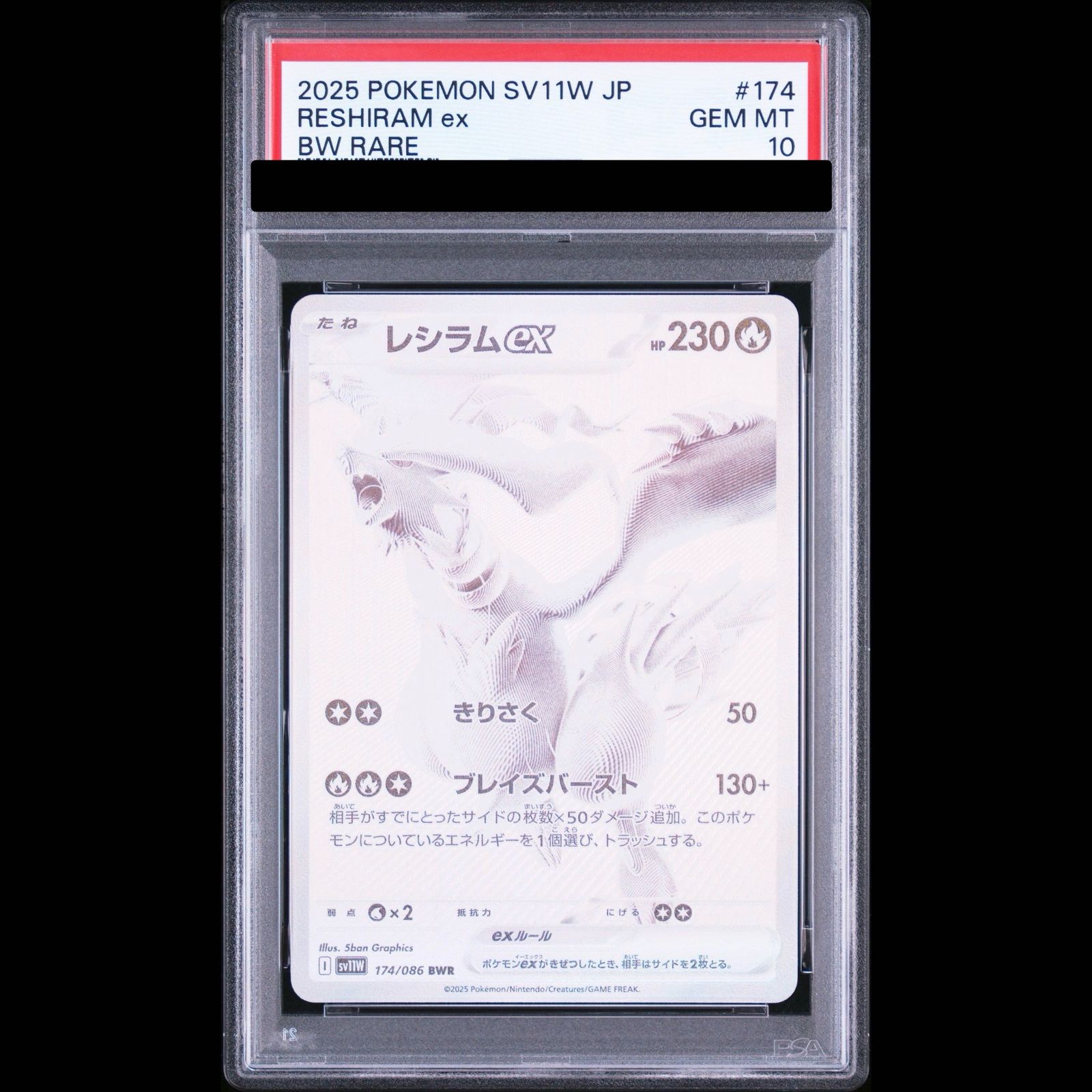 【PSA10】レシラムex BWR 174/086 1枚