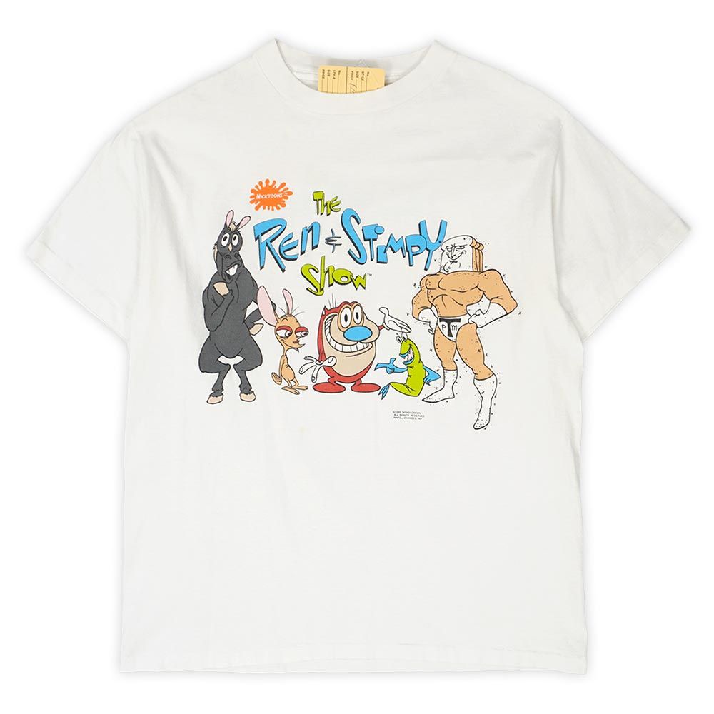 レンとスティンピー The Ren and Stimpy Show 90s 90年代 キャラクタープリントTシャツ Change's アニメ MADE IN USA アメリカ製 ヴィンテージ 古着 ホワイト / 白 L【中古】