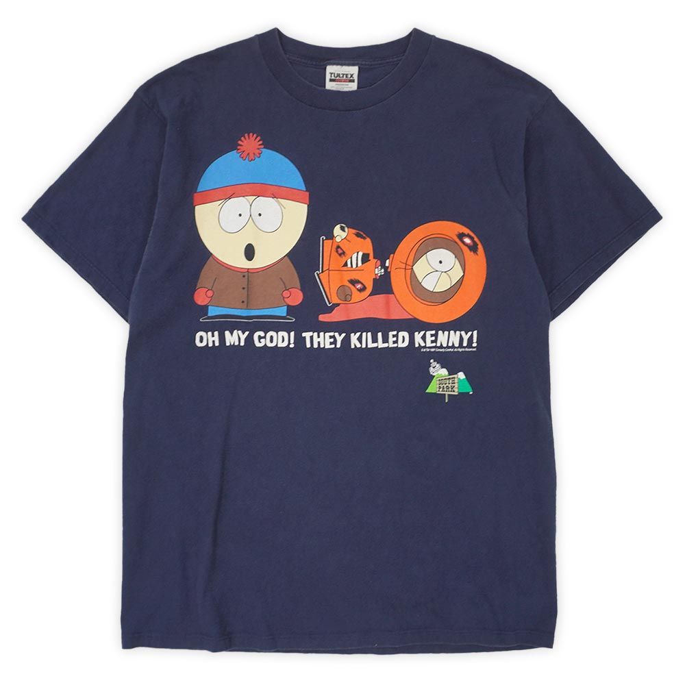 サウスパーク SOUTH PARK 90s 90年代 キャラクタープリントTシャツ タルテックス TULTEX アニメ MADE IN USA アメリカ製 ヴィンテージ 古着 メンズ カットソー ネイビー / 紺 XL【中古】