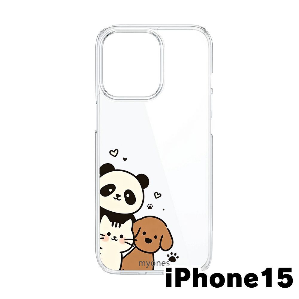 新品未使用】iPhone15 クリア ハードケース (ひょっこり仲間達1