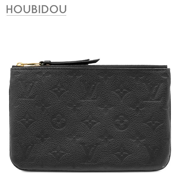 ルイヴィトン LOUIS VUITTON ショルダーバッグ ポシェット ドゥーブルジップ モノグラムアンプラント ブラック ゴールド金具 黒 クラッチ M68568 RFID 【保存袋】【中古】