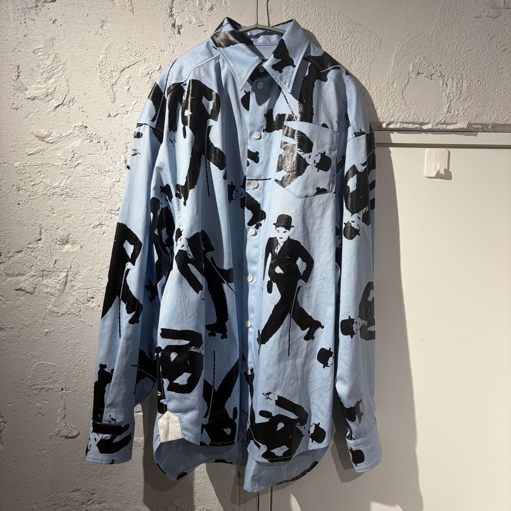 TSTS ティーエスティーエス 23AW CHARLIE CHAPLIN SHIRT シャツ 23AMM0201 ブルー&ブラック Size:M【表参道B06】