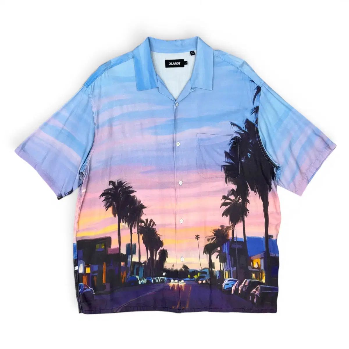 2020 エックスラージ オイル ペインティング S/S シャツ サンセット L