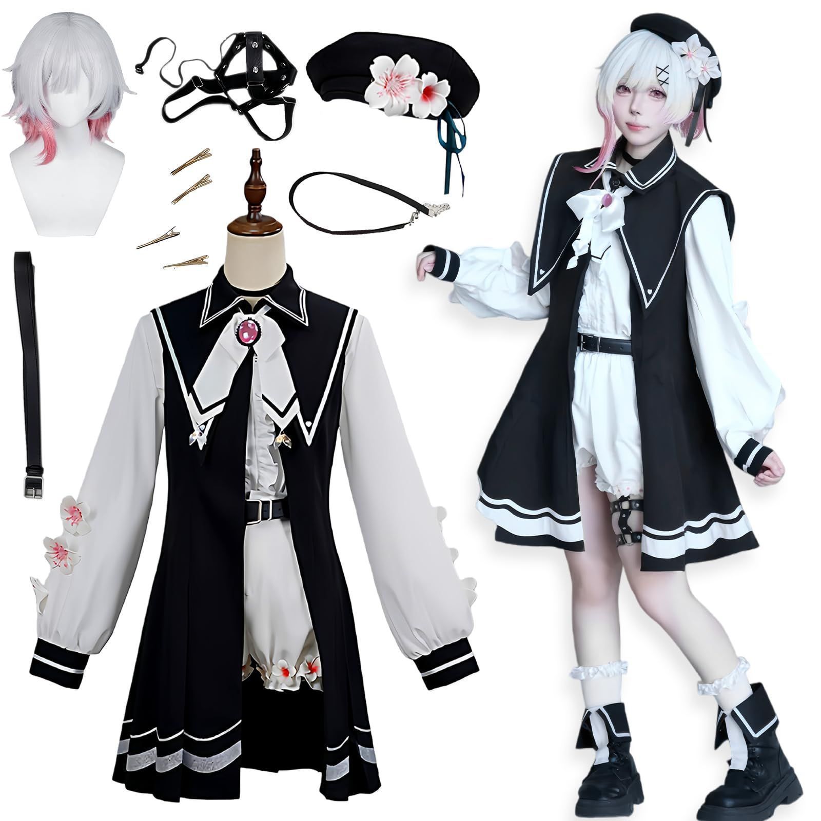魔法少女ノ魔女裁判 コスプレ衣装 桜羽 エマ 帽子 アクセサリー付き 制服 豪華セット コスチューム 変装 ハロウィン クリスマス