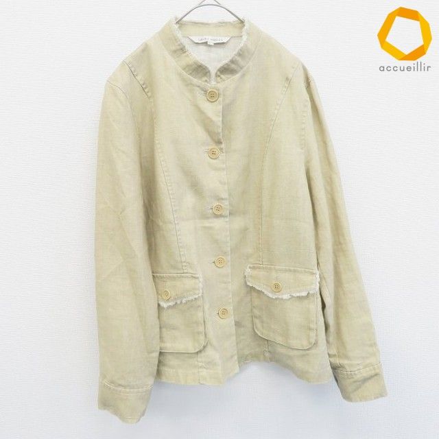 ローラアシュレイ LAURAASHLEY リネン ジャケット ベージュ系 レディース [x963965]