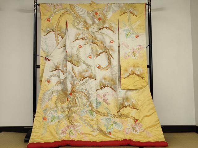 平和屋本店●色打掛　和装　婚礼　結婚式　　神社挙式花嫁　総刺繍　鳳凰花文　金銀糸　逸品　AABI0351ou
