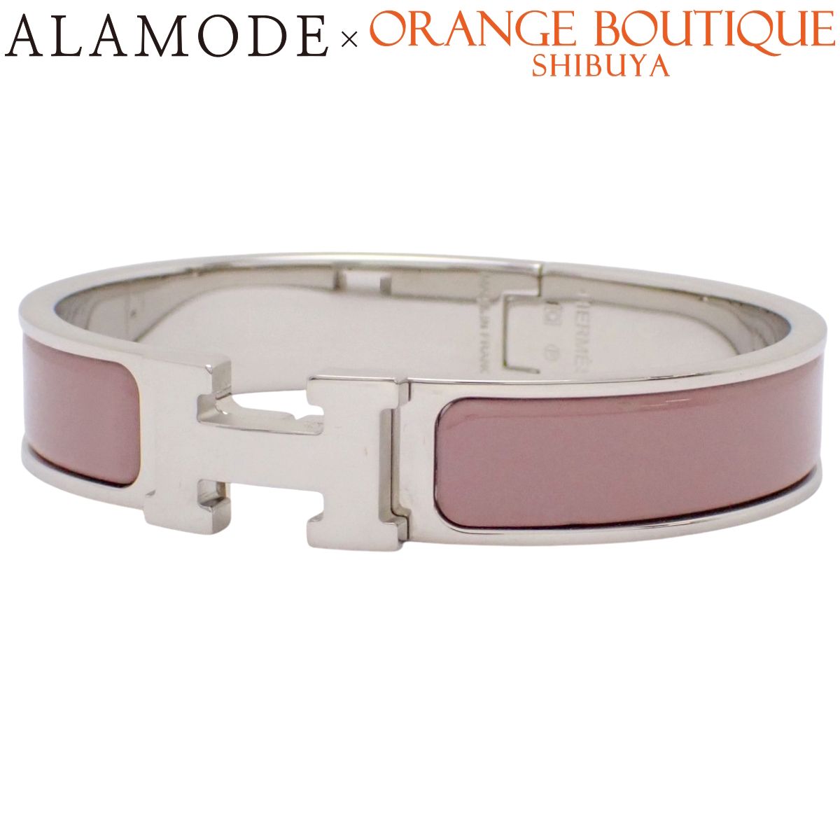 HERMES(エルメス) クリックH PM メタル エナメル バングル アクセサリー ジュエリー Hバングル クリッククラック ピンク シルバー銀 レディース 40802201213【中古】【アラモード】