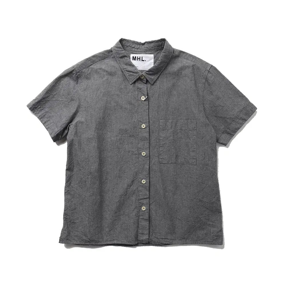 MHL ヤーンダイド コットンリネン S/S シャツ