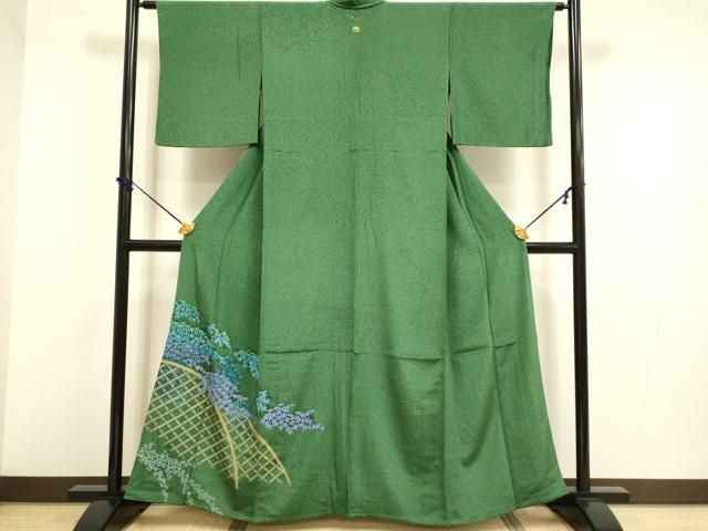 平和屋着物▽豪華色留袖　単衣　枝葉文　正絹　逸品　DABF5709du