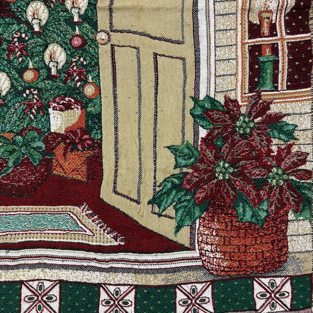 vintageラグ ブランケット マルチカバー タペストリー クリスマス