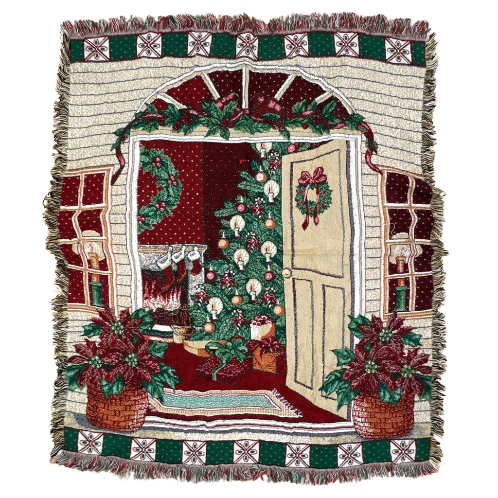 vintageラグ ブランケット マルチカバー タペストリー クリスマス