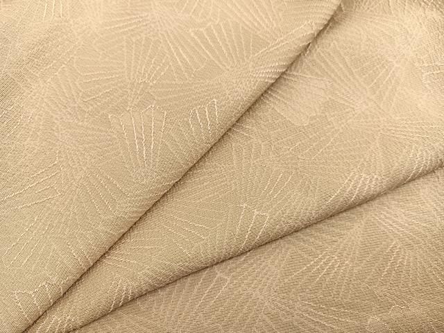 平和屋着物▽上質なお召　単衣　扇面文　正絹　逸品　BAAX2552hv