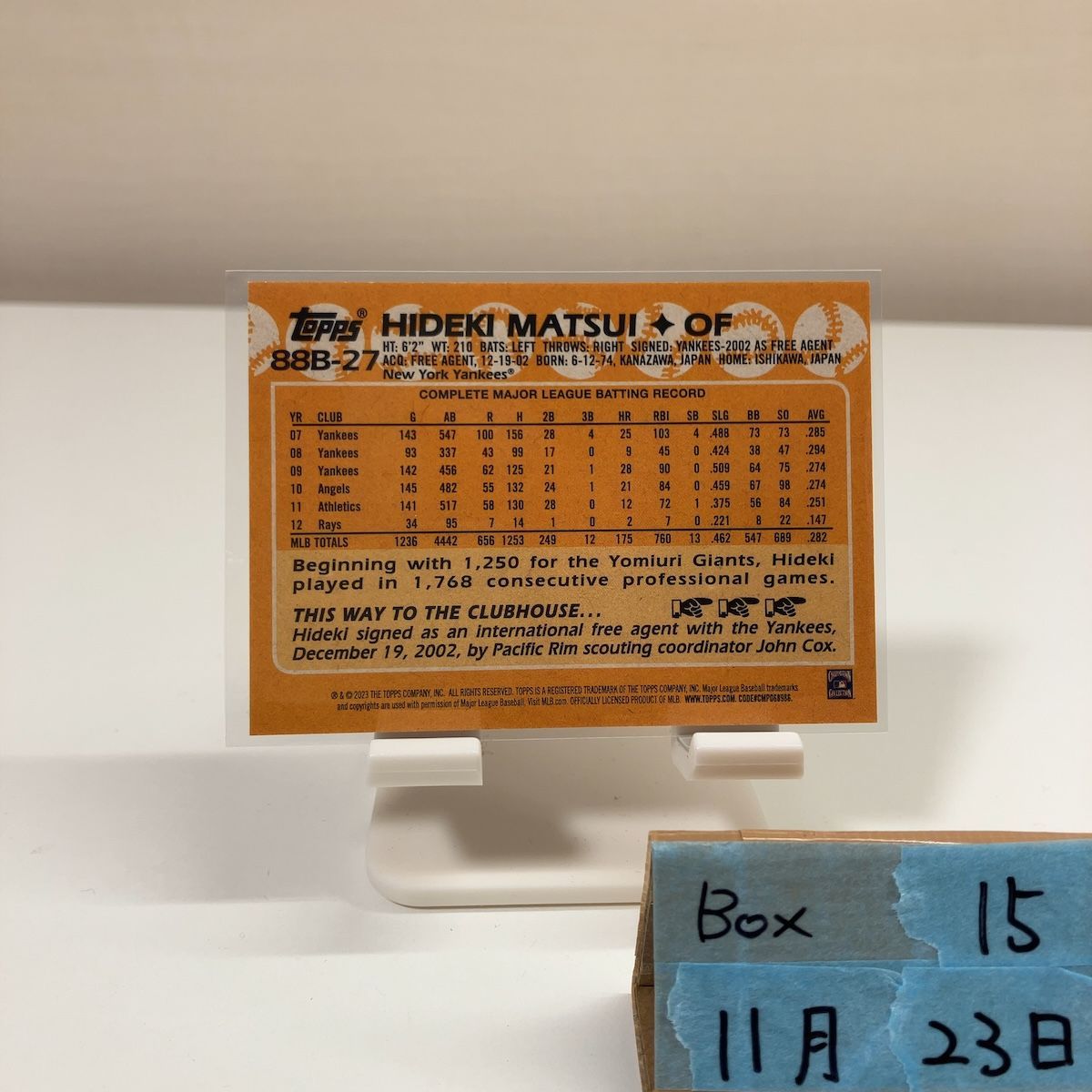 2023 Topps 松井秀喜 Hideki Matsui ニューヨークヤンキース 35th