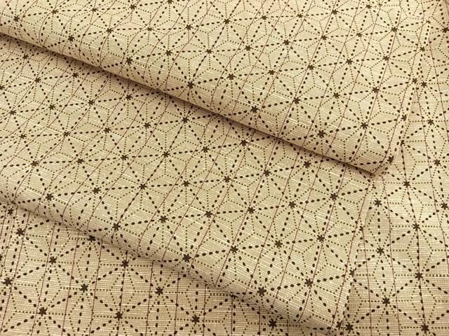平和屋着物▽上質な小紋　単衣　紬地　麻の葉文様　正絹　逸品　BAAX2560hv