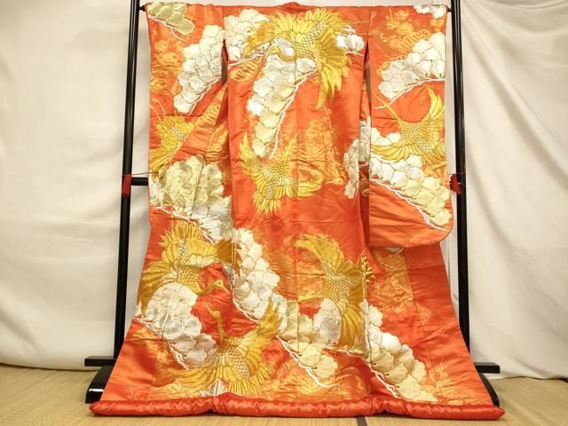 平和屋本店●色打掛　和装　婚礼　結婚式　花嫁　神社挙式　駒刺繍　飛鶴枝花文　金銀糸　金通し地　逸品　AABJ2568fw 29,575円