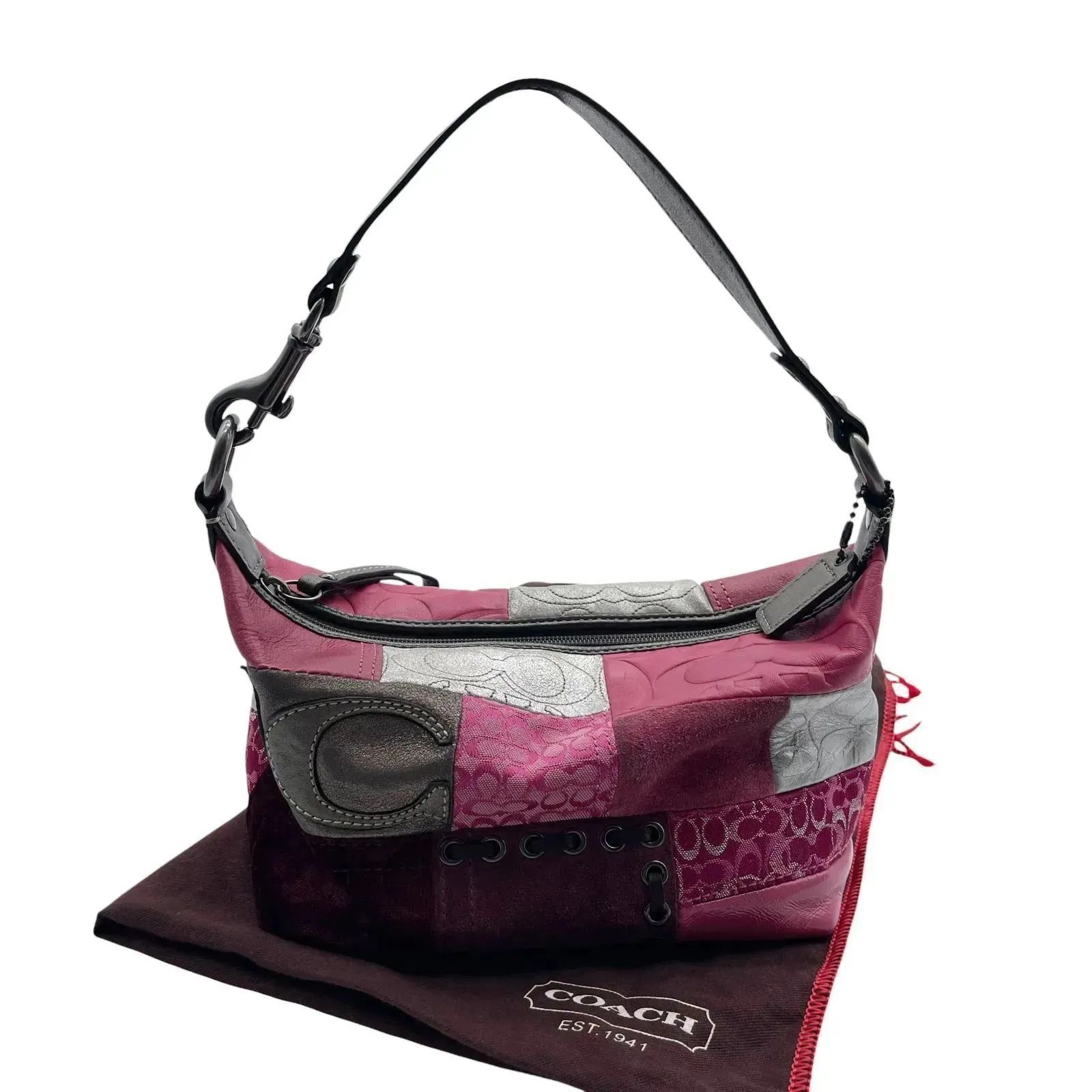 希少 COACH コーチ ミニワンショルダー ハンドバッグ ポーチ パッチ 