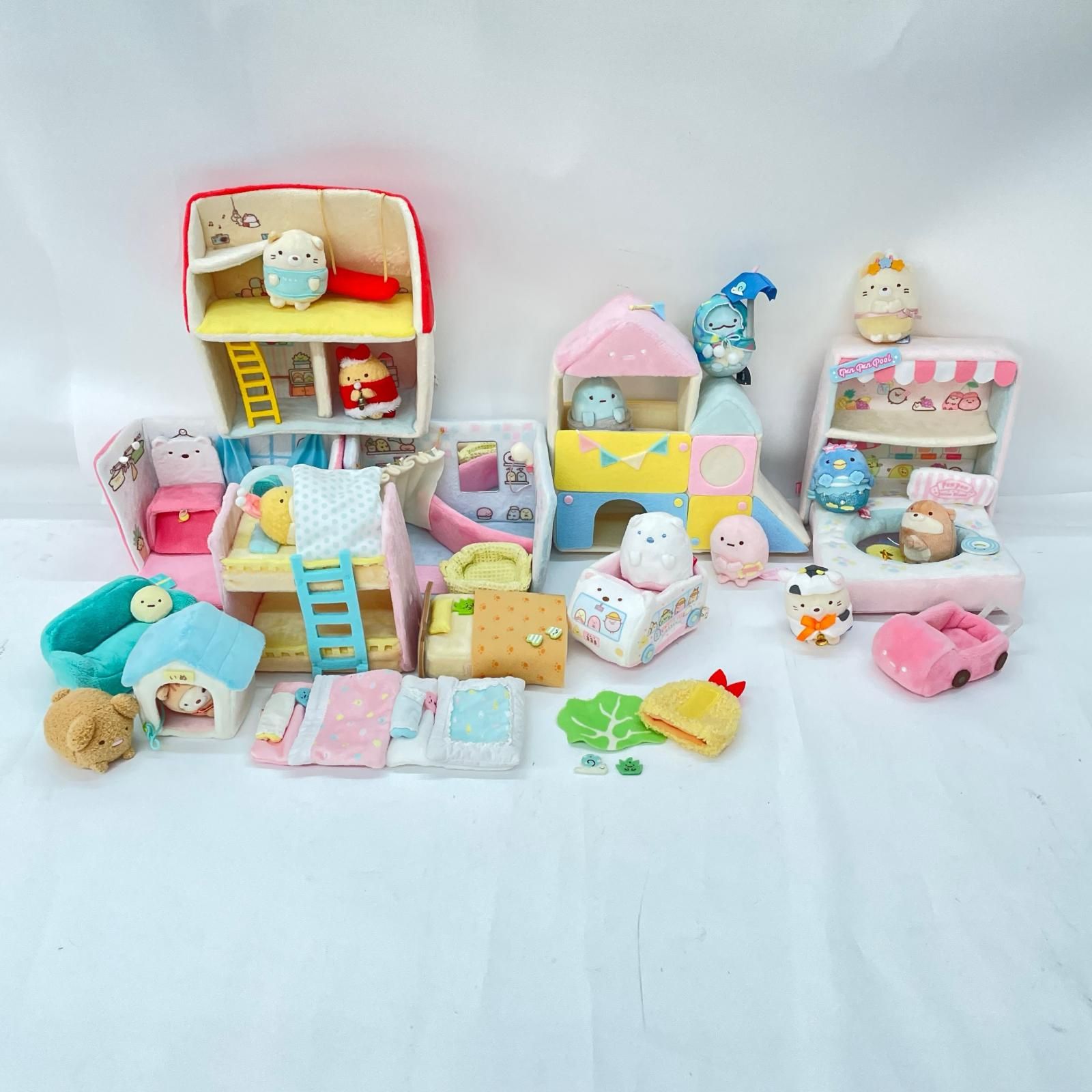 すみっコぐらし シーンぬいぐるみ まとめ ぺんぺんプール てのりぬいぐるみ用2段ベッド アスレチック 等 16,060円