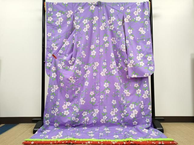 平和屋本店●お引きずり・お引き摺り・引き振袖　結婚式　和装　芸妓　舞妓　芸者　枝桜文　衣装　洗える着物　CABH7717ze