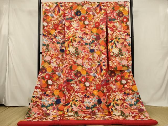 平和屋本店●色打掛　和装　婚礼　結婚式　花嫁　神社挙式　唐織　花鳥文　金糸　逸品　AABJ5808ou