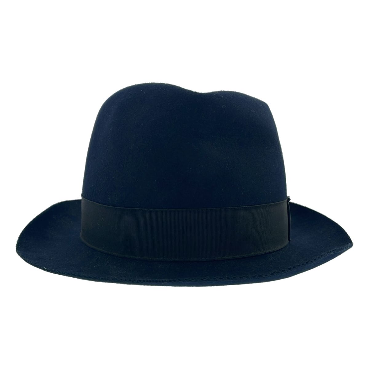 Borsalino ボルサリーノ ラビットファー リボンハット ネイビー - メルカリ
