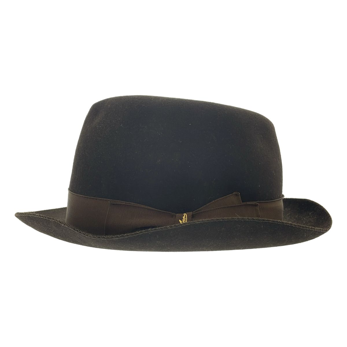 ★未使用　サルバトーレフェラガモ　ボルサリーノタイプ　ハット　茶　ラビットファー Borsalino ボルサリーノ ラビットファー リボンハット ブラウン - メルカリ