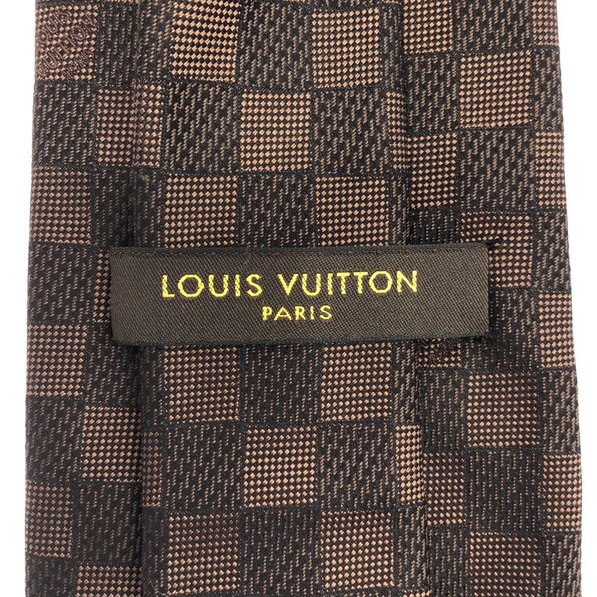 LOUIS VUITTON ルイヴィトン ダミエ シルクネクタイ ブラウン - メルカリ