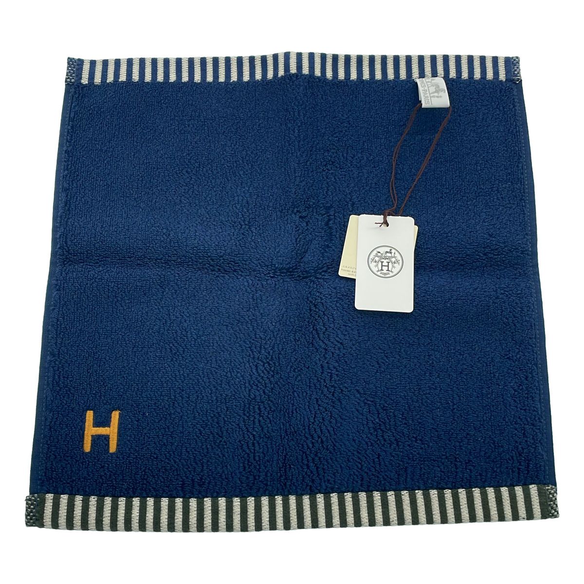 HERMES エルメス カレ・タオル ヴィス・ヴェルサ マリン ネイビー