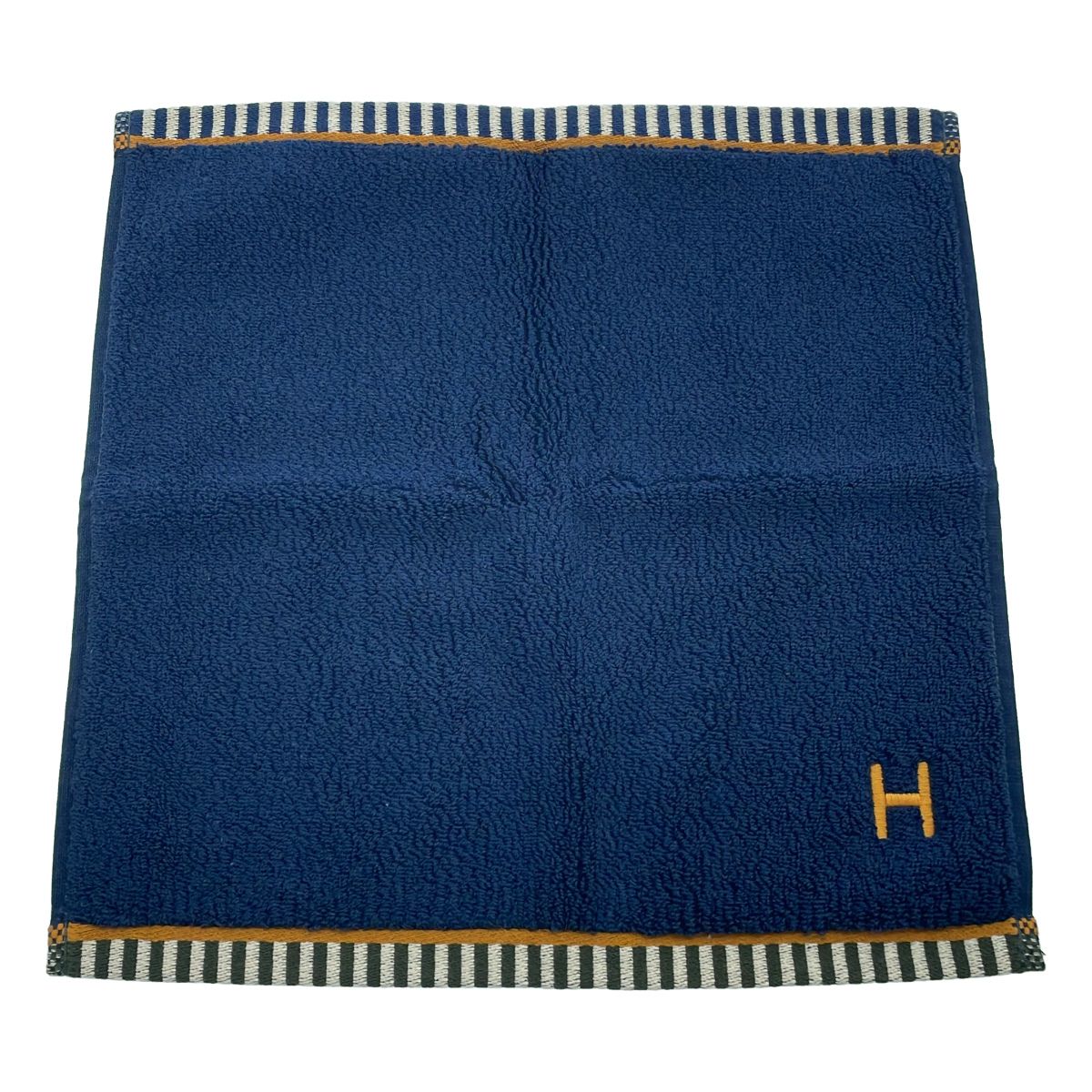HERMES エルメス カレ・タオル ヴィス・ヴェルサ マリン ネイビー