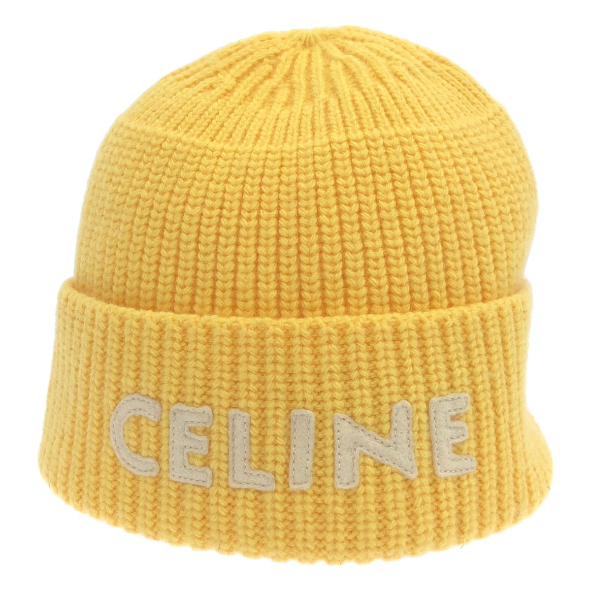 CELINE セリーヌ 21AW EMBROIDERED KNIT WOOL BEANIE ロゴワッペン