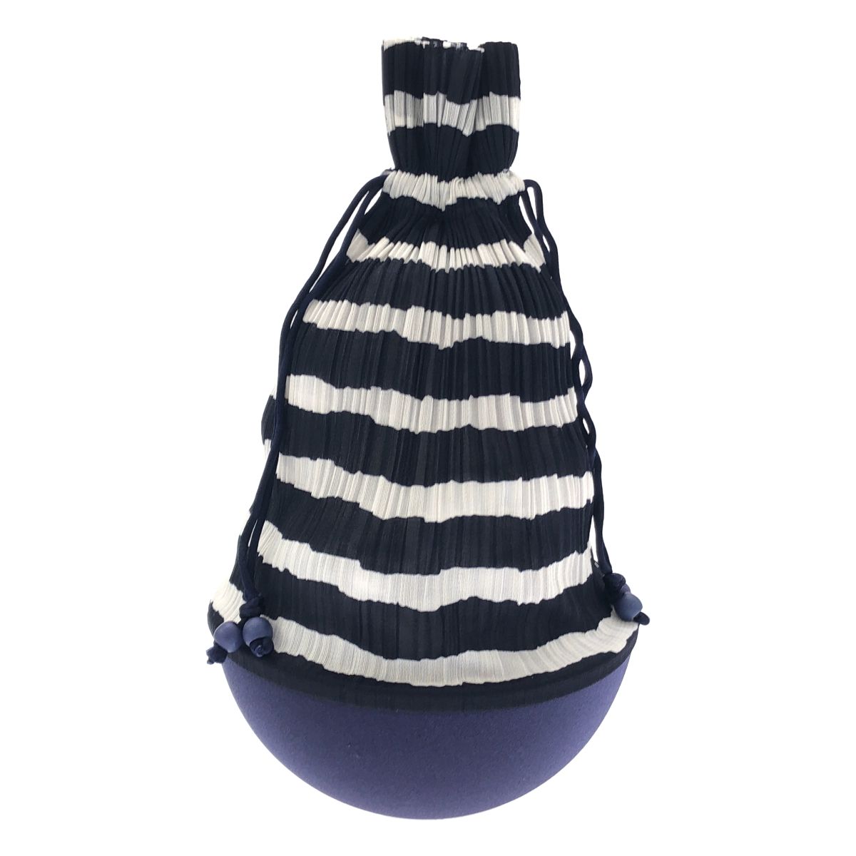 PLEATS PLEASE ISSEY MIYAKE プリーツプリーズ イッセイミヤケ ボールプリーツポーチ PP91-AG036 ネイビー系×ホワイト