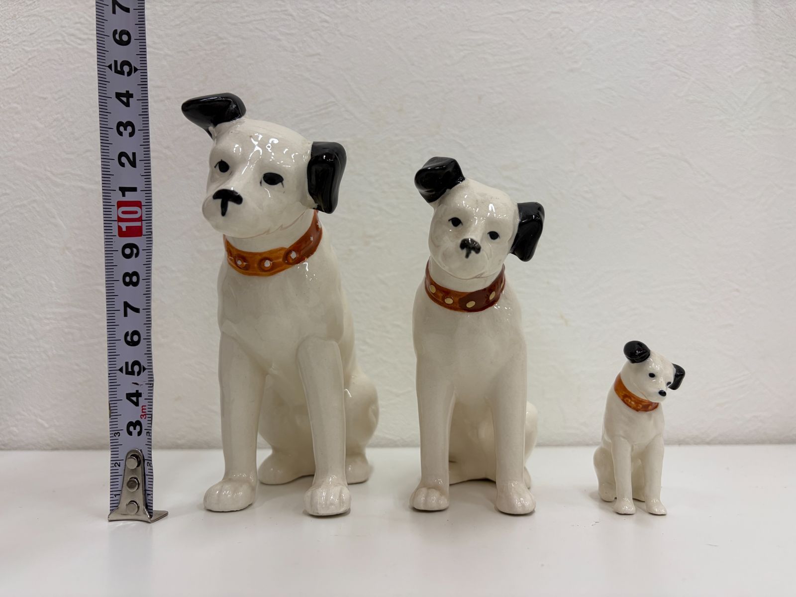 陶器製 ビクター犬 ニッパー君 14cm 12cm 6cm 3サイズ レア セット