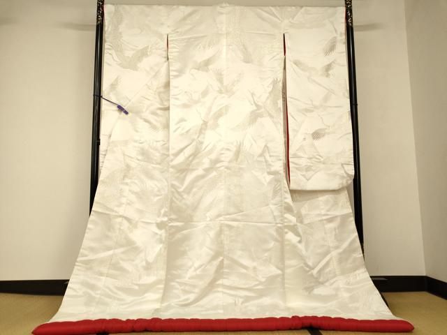 平和屋本店●白打掛　白無垢　和装　婚礼　結婚式　花嫁　神社挙式　唐織　飛鶴文　逸品　AABJ2688fw