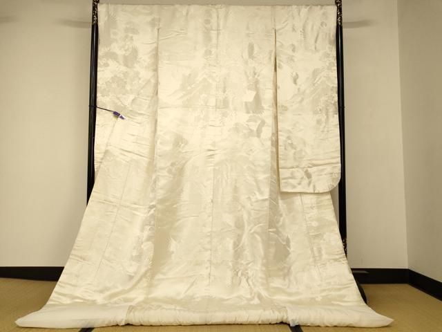 平和屋本店●白打掛　白無垢　和装　婚礼　結婚式　花嫁　神社挙式　唐織　飛鶴風景文　逸品　AABJ2691fw
