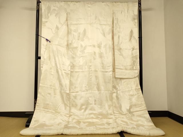 平和屋本店●白打掛　白無垢　和装　婚礼　結婚式　花嫁　神社挙式　唐織　飛鶴松文　逸品　AABJ2703fw