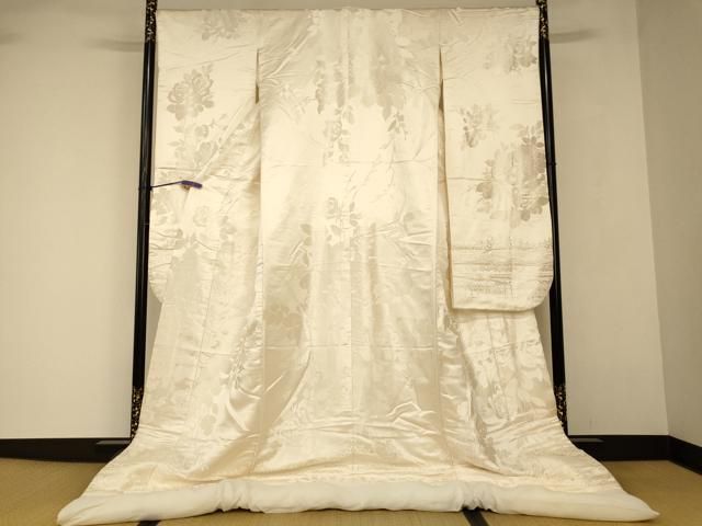 平和屋本店●白打掛　白無垢　和装　婚礼　結婚式　花嫁　神社挙式　唐織　薔薇文　逸品　AABJ2709fw