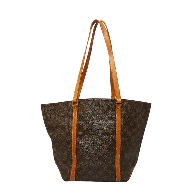 ルイ ヴィトン モノグラム サックショッピング トートバッグ ショルダーバッグ M51108 ブラウン PVC レザー レディース LOUIS VUITTON【1-0273899】