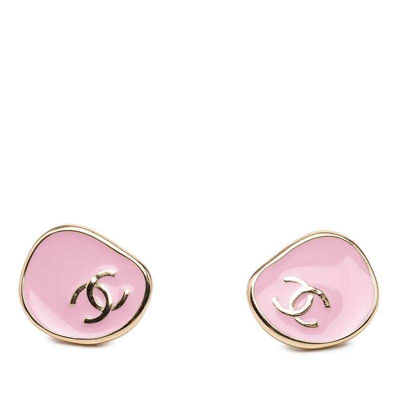 シャネル ココマーク スタッドピアス L24K刻印 ゴールド ピンク メッキ レディース CHANEL【1-0274238】