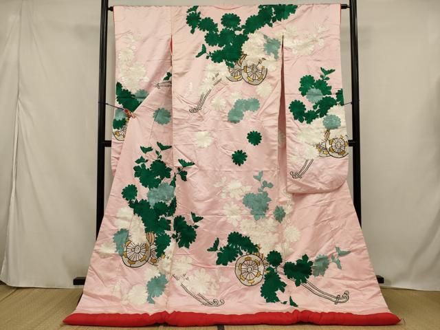 平和屋本店●色打掛　和装　婚礼　結婚式　花嫁　神社挙式　総刺繍　花車文　金銀糸　逸品　AABJ5831ou