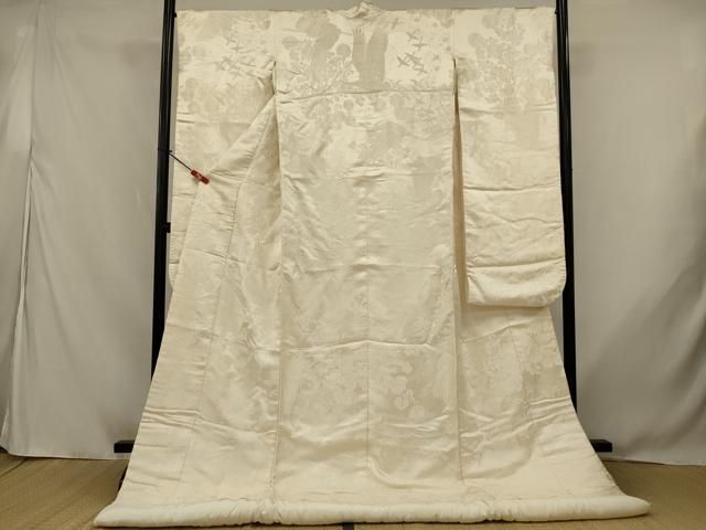 平和屋本店●白打掛　白無垢　和装　婚礼　結婚式　花嫁　神社挙式　唐織　花鳥文　逸品　AABJ8242ou