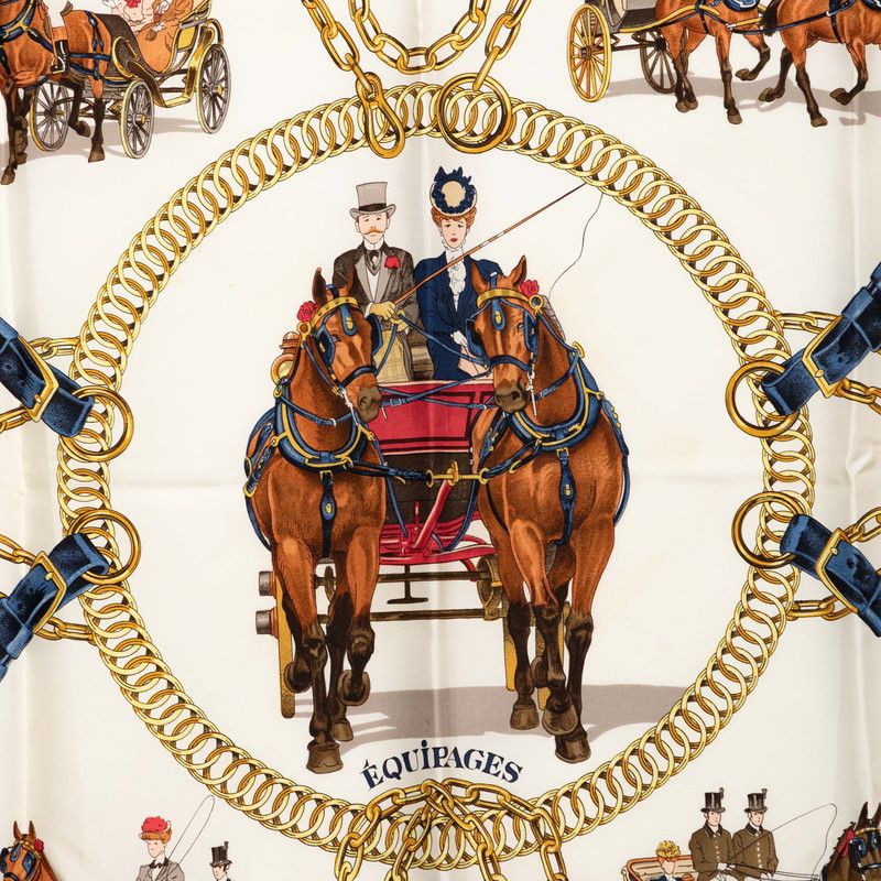 エルメス カレ90 EQUIPAGES 馬車 エルメス カレ90 EQUIPAGES 馬車 スカーフ ネイビー マルチカラー