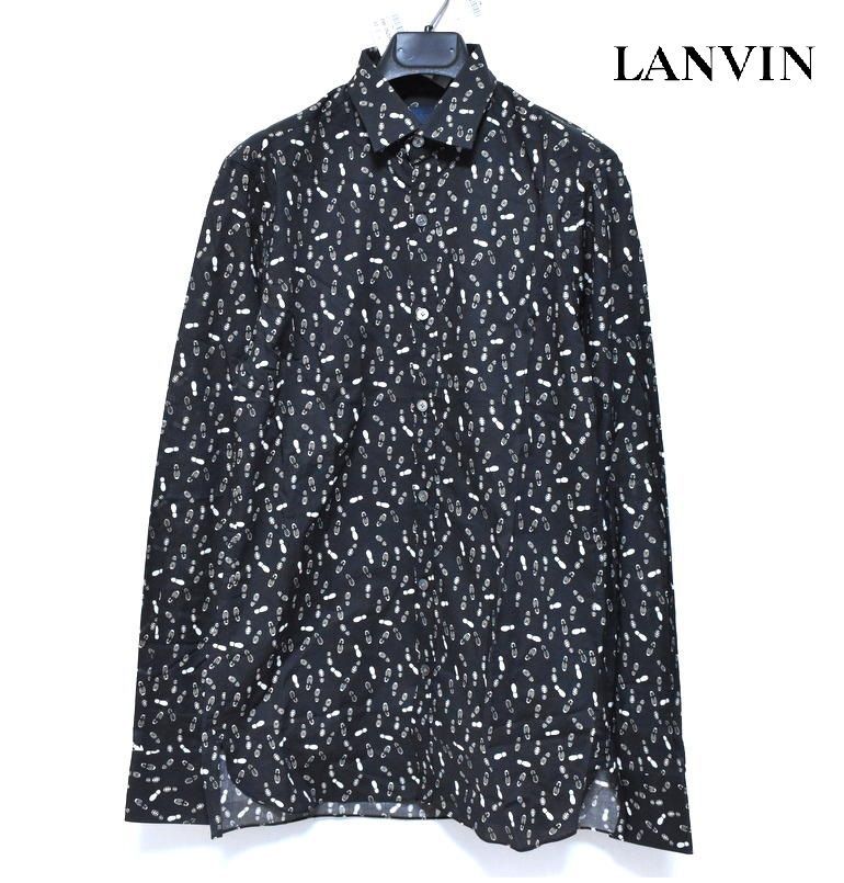 【定価7万2600円】新品 LANVIN ソール柄 シャツ 37 イタリア製 ランバン