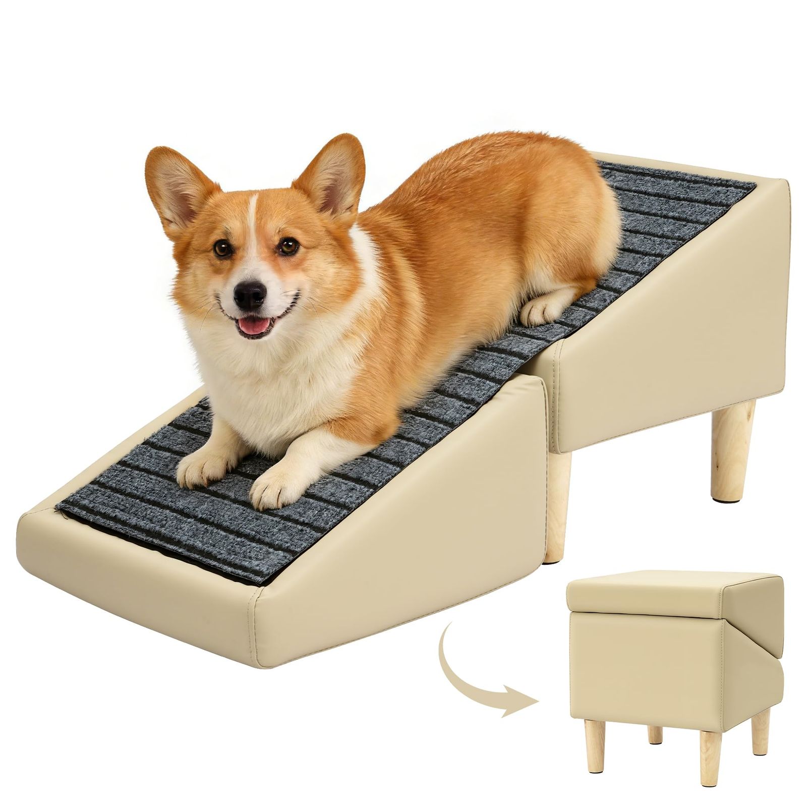 bimiti犬 スロープ 階段 ステップ 高さ37cm チェア変形 折り畳み式