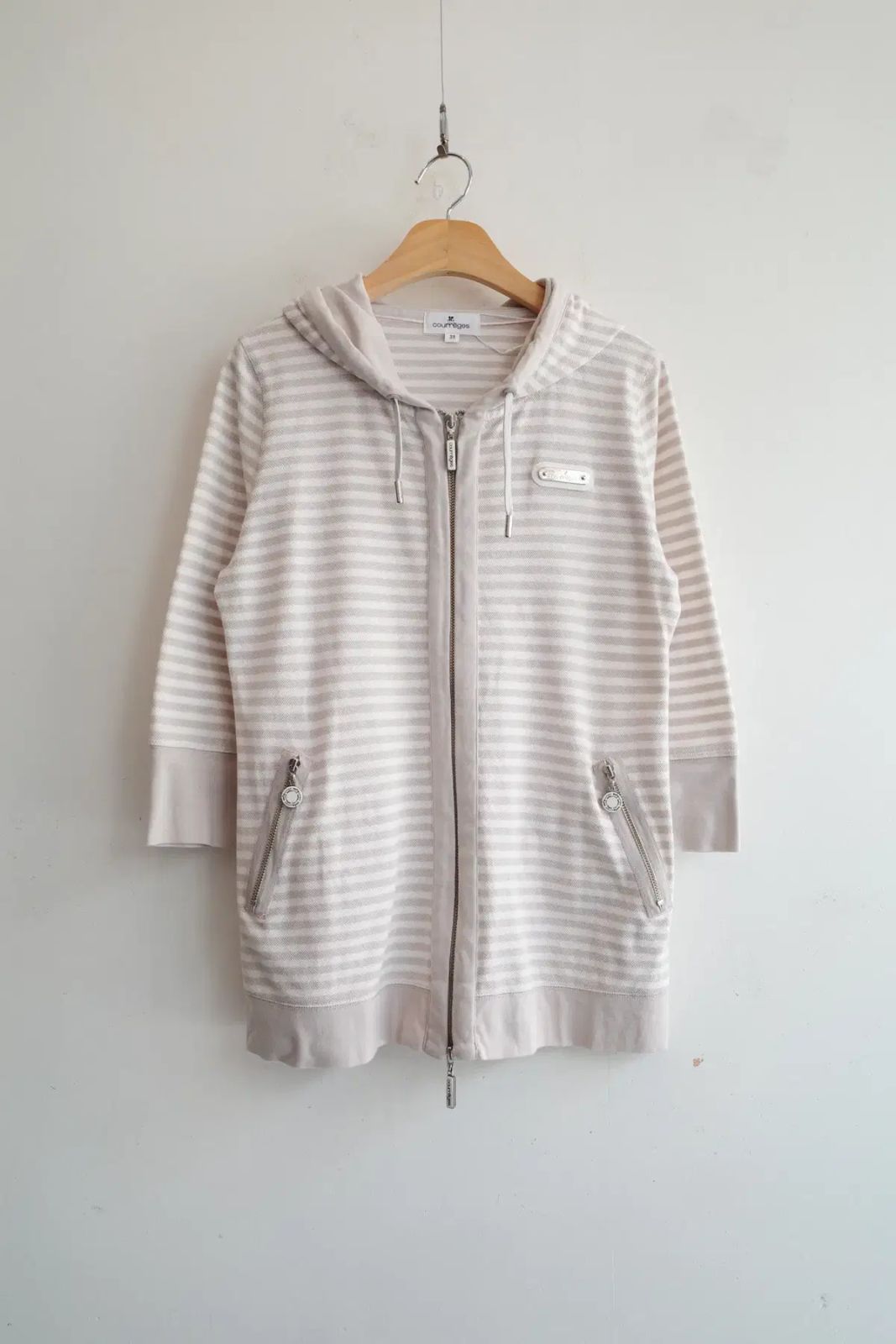 Courreges クレージュ ツーウェイ ジップアップ パータン フーディー