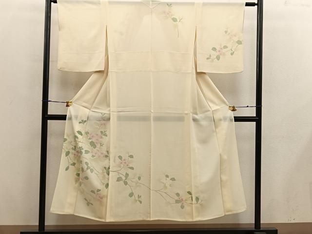 平和屋着物＊夏物　訪問着　絽　枝花文　正絹　逸品　BAAX8146mz