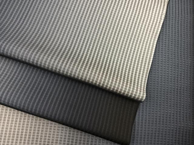 平和屋着物＊夏物　お召　霞文　正絹　逸品　BAAX8147mz