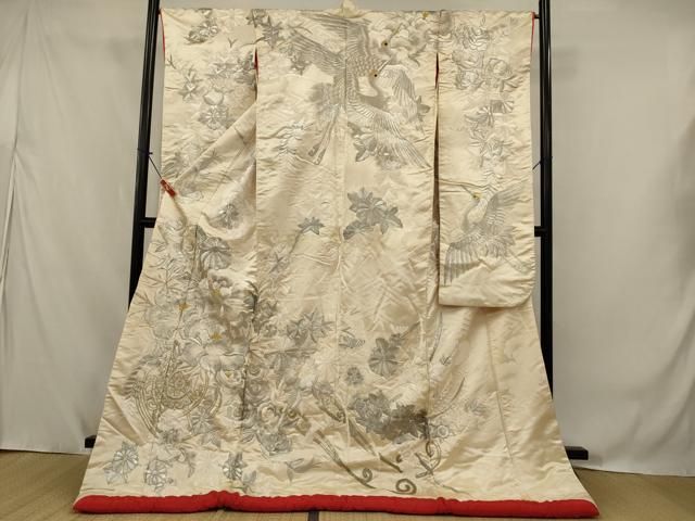 平和屋本店●色打掛　和装　婚礼　結婚式　花嫁　神社挙式　総刺繍　花車文　金銀糸　逸品　AABJ8263ou
