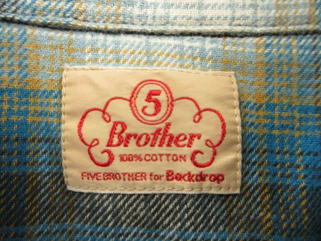 ファイブブラザー FIVE BROTHER ネルシャツ 50s 復刻 オンブレチェック