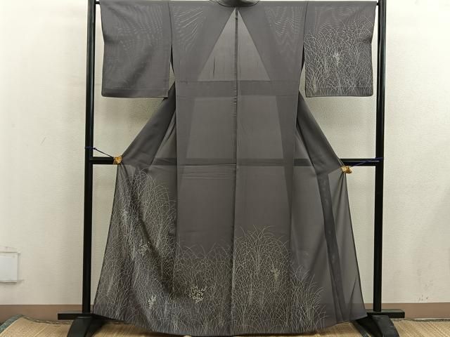 平和屋着物＊夏物　訪問着　絽　秋草文　正絹　逸品　BAAX8162mz