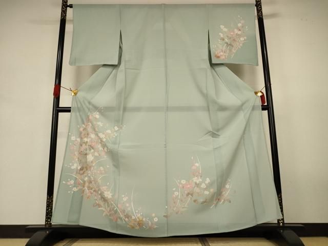 平和屋着物＊夏物　訪問着　絽　友禅　草花文　正絹　逸品　未使用　AABJ9182jd